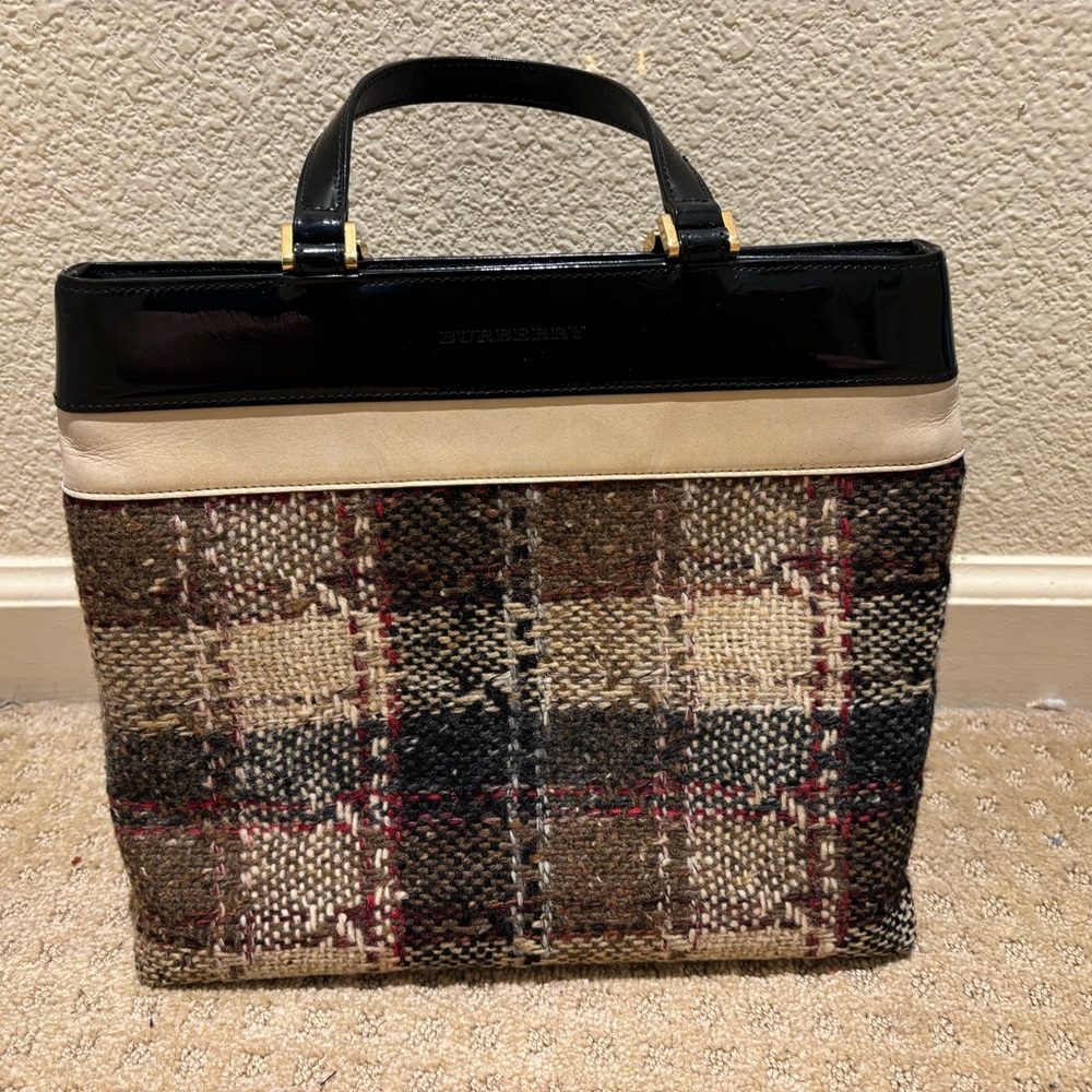 Burberry Plaid Tote Bag